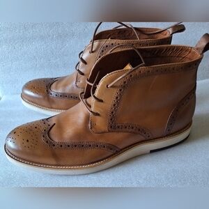 Blake McKay C Berkley Boots Mens Size 11 Oxford Ankle Cognac Lace Up Wingtip